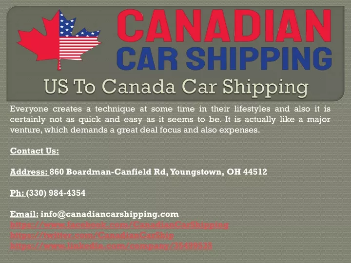 us to canada car shipping