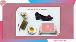 bow black heels