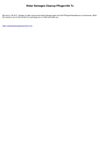 Water Damage Removal Pflugerville Tx