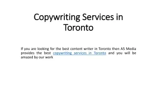 Copywriting Services in Toronto