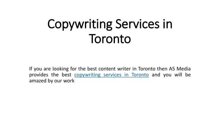 copywriting services in toronto