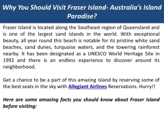 Why You Should Visit Fraser Island- Australia’s Island Paradise?
