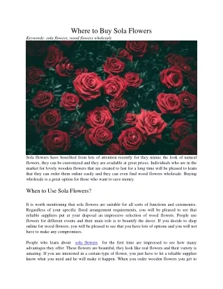 where to buy sola flowers