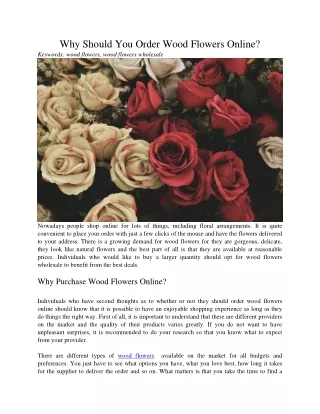 why should you order wood flowers online keywords