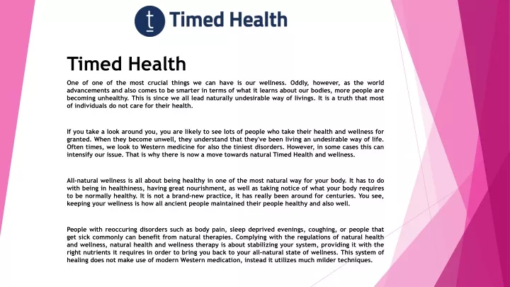 timed health