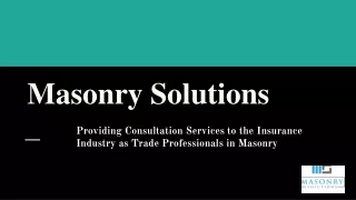 Masonry Solutions | Masonry Contractors Insurance in Ontario.