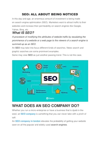 SEO: ALL ABOUT BEING NOTICED