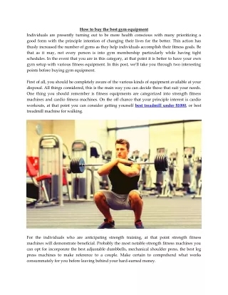 how to buy the best gym equipment