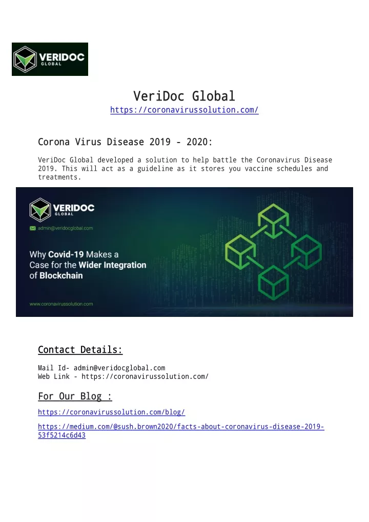 veridoc global https coronavirussolution com