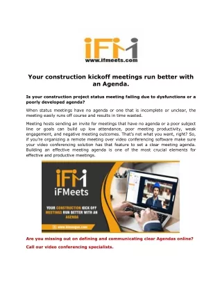 your construction kickoff meetings run better