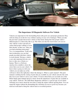the importance of diagnostic software for vehicle