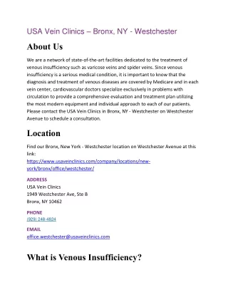 USA Vein Clinics - Bronx, NY - Westchester
