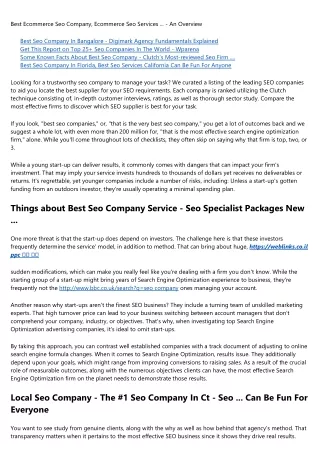 best ecommerce seo company ecommerce seo services