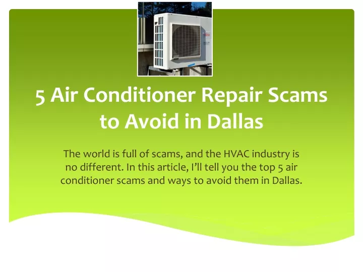 5 air conditioner repair scams to avoid in dallas