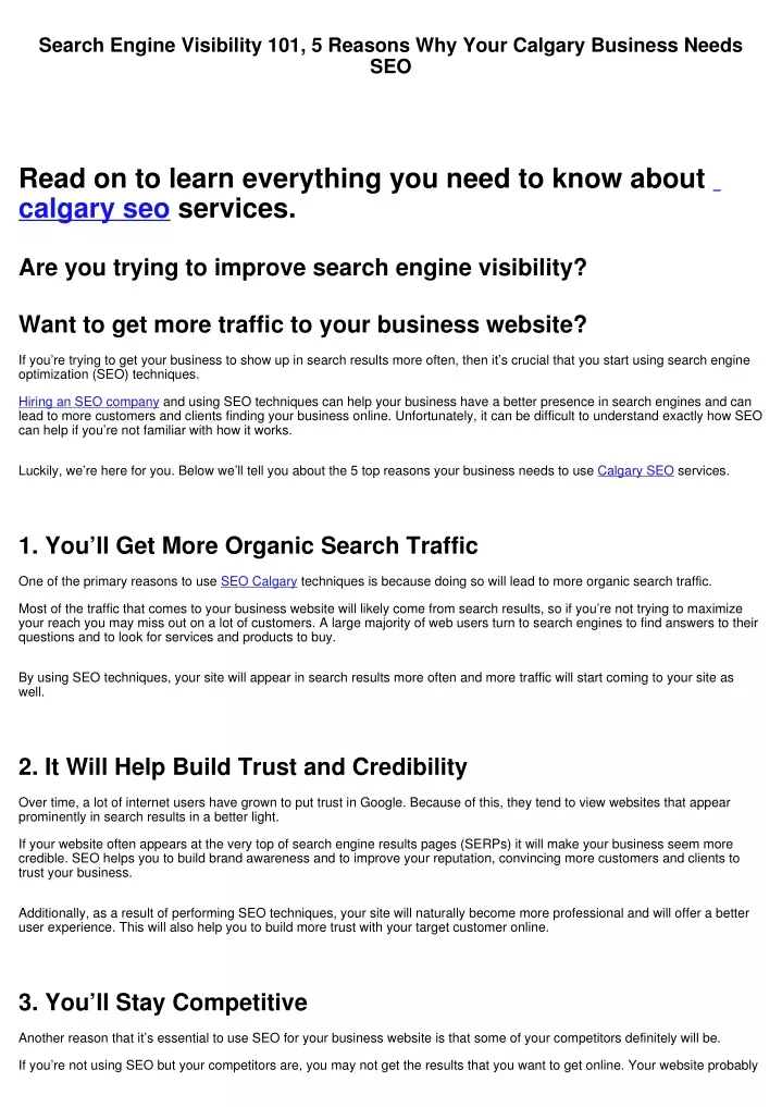 search engine visibility 101 5 reasons why your