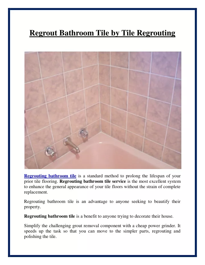 regrout bathroom tile by tile regrouting