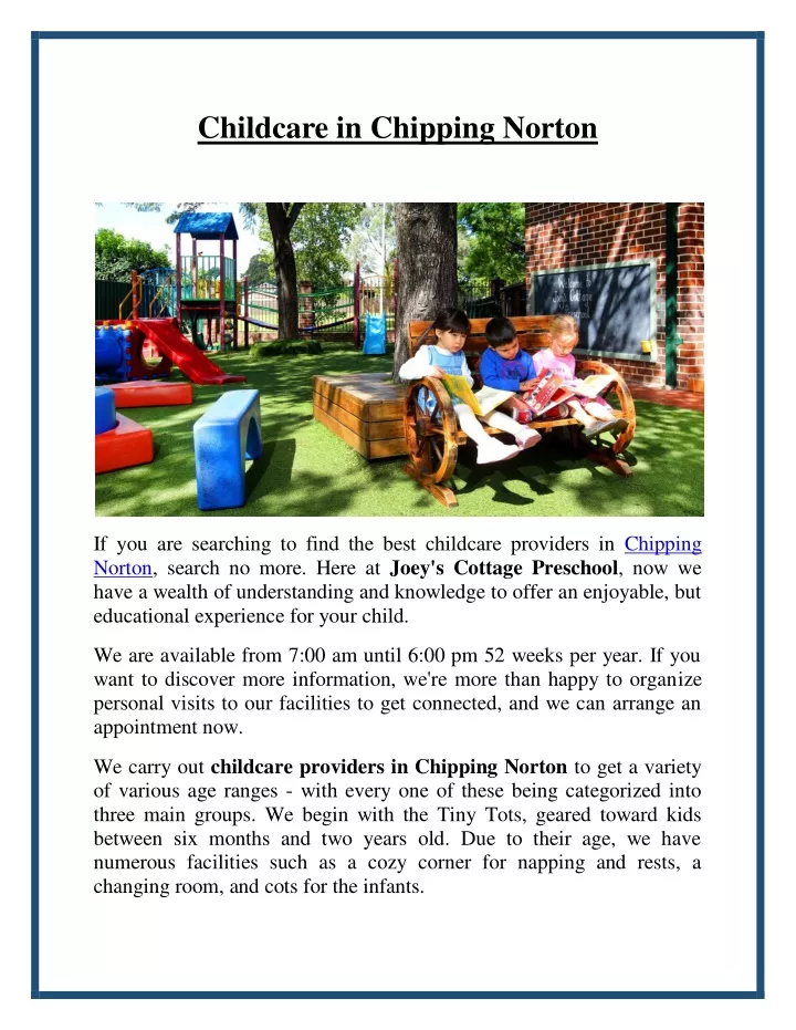 childcare in chipping norton