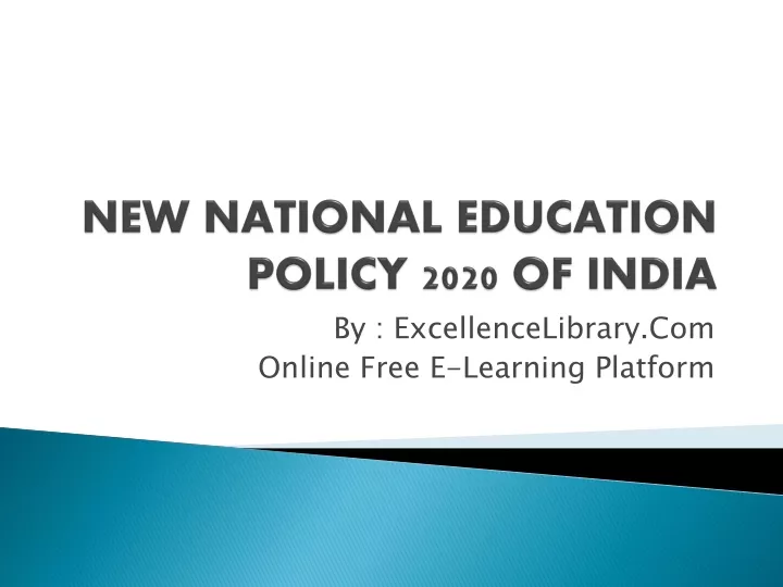 new national education policy 2020 of india