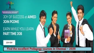 Find the excellent Pedagogy courses in Chennai – 2020