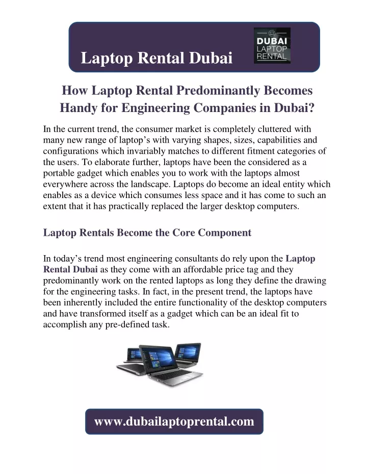 laptop rental dubai