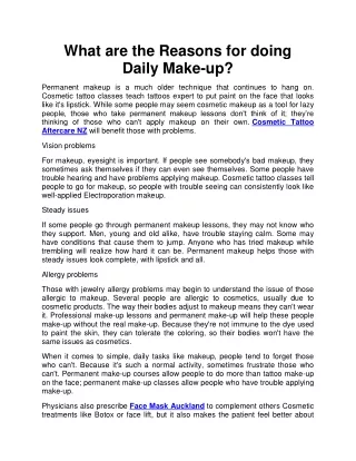 what are the reasons for doing daily make up