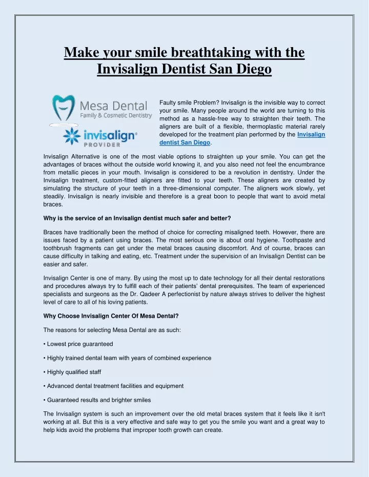 make your smile breathtaking with the invisalign