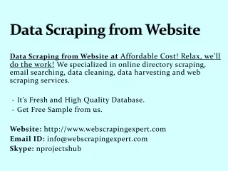 data scraping from website