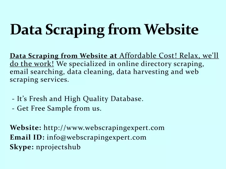 data scraping from website