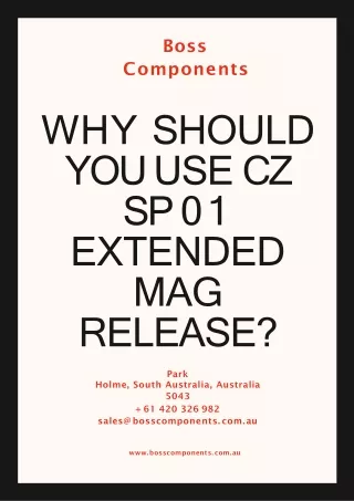 Why Should You Use CZ SP 01 Extended Mag Release?