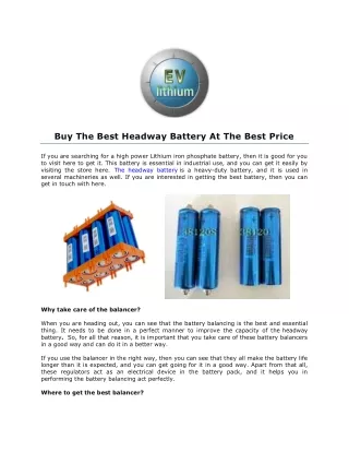 Best Headway Battery at Best Price