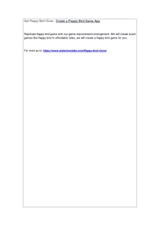 get flappy bird clone create a flappy bird game