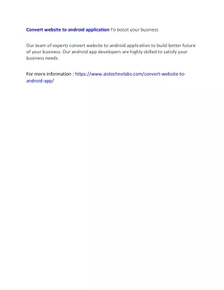 convert website to android application to boost