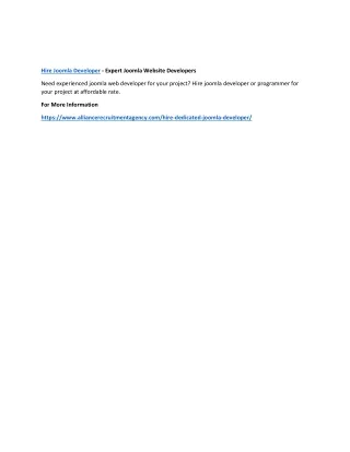 hire joomla developer expert joomla website