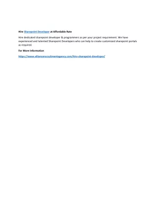 hire sharepoint developer at affordable rate