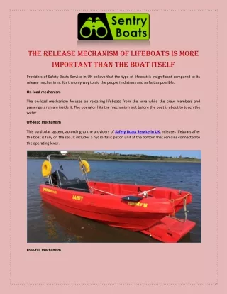 the release mechanism of lifeboats is more