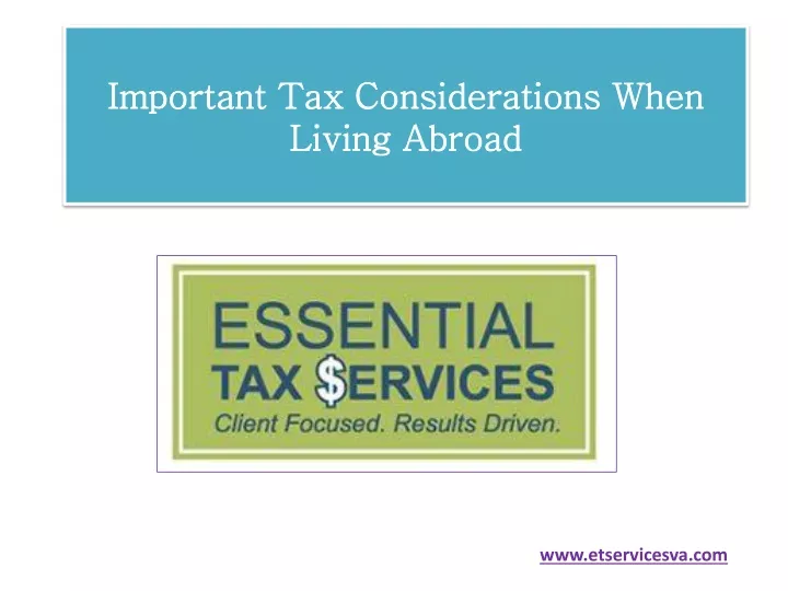 important tax considerations when living abroad