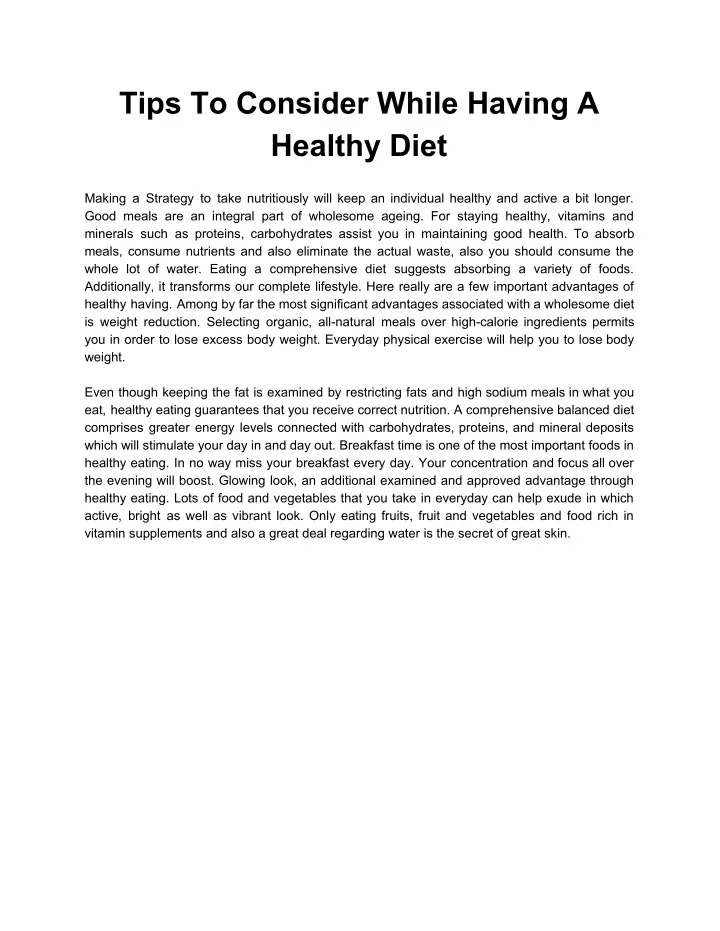 tips to consider while having a healthy diet