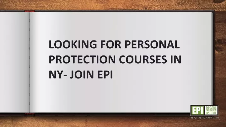 looking for personal protection courses in ny join epi