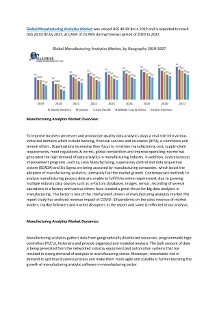 global manufacturing analytics market was valued