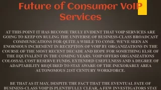 future of consumer voip services