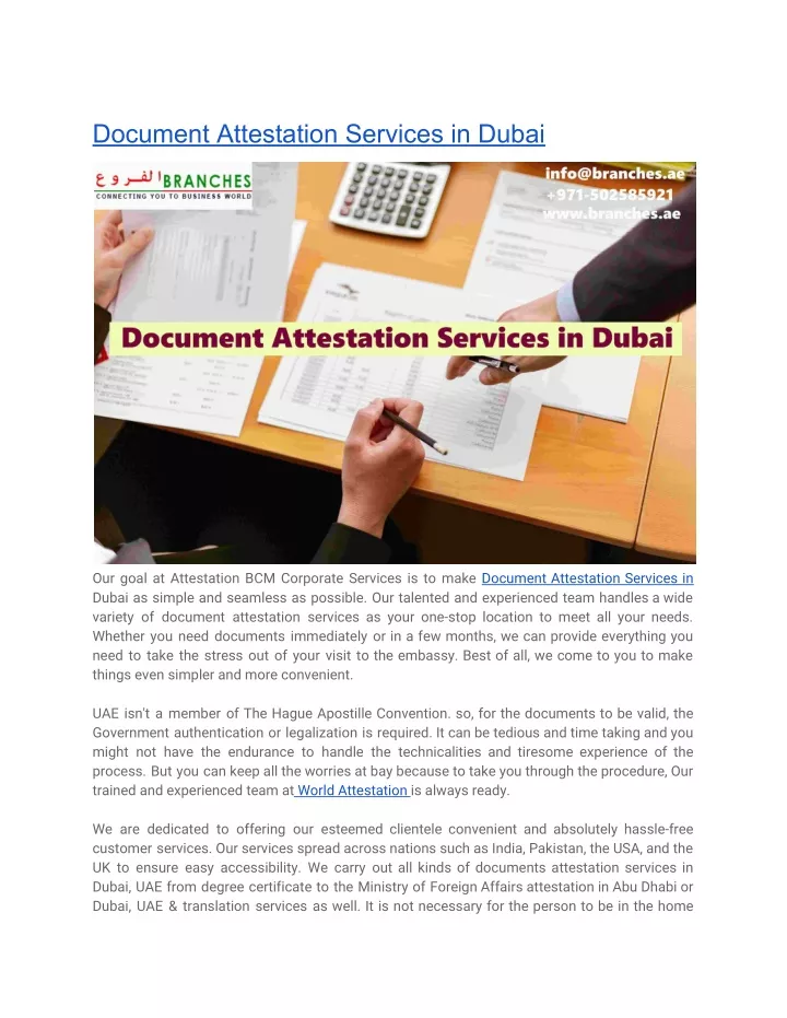 document attestation services in dubai
