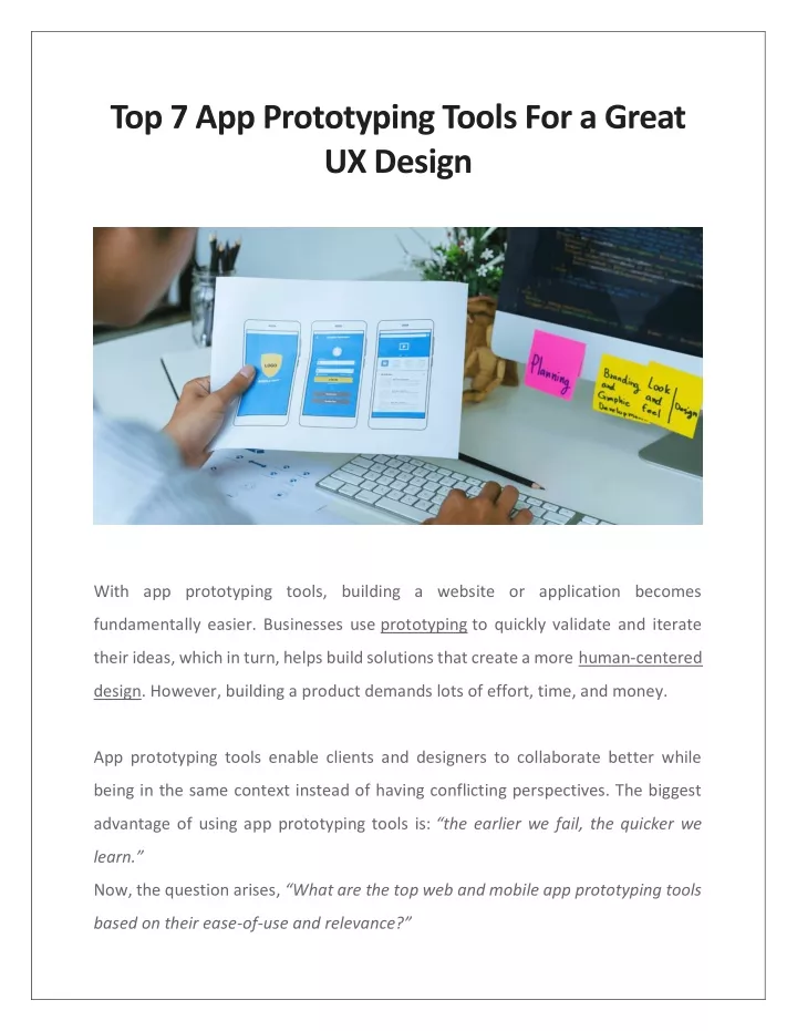 top 7 app prototyping tools for a great ux design