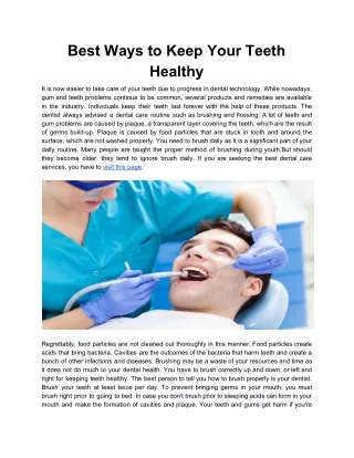 Best Ways to Keep Your Teeth Healthy