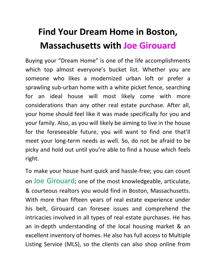find your dream home in boston massachusetts with