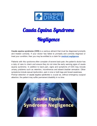 Cauda Equina Syndrome Negligence | Cauda Equina Syndrome Solicitors