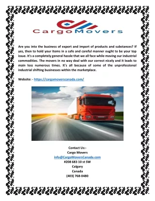 Commercial Moving Company | Edmonton | Cargomoverscanada.com