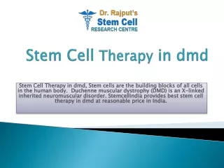 Stem cell therapy in duchenne muscular dystrophy (dmd)