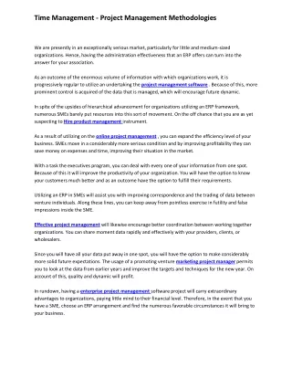 time management project management methodologies