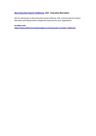 best executive search california usa executive