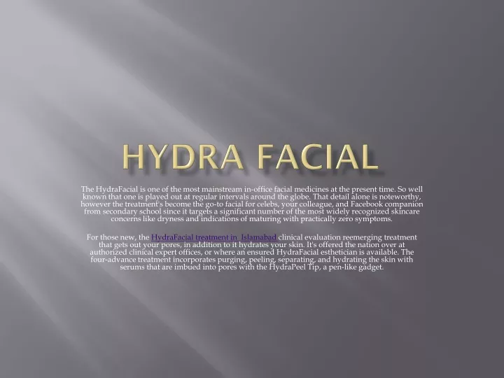 hydra facial